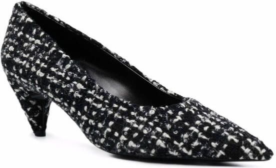 Saint Laurent tweed pointed pumps Black