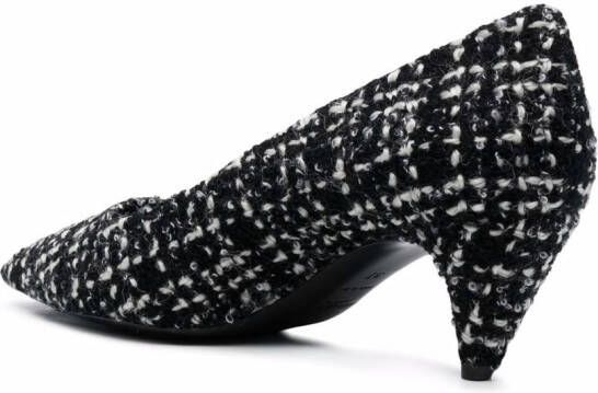 Saint Laurent tweed pointed pumps Black