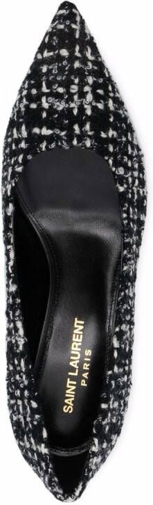 Saint Laurent tweed pointed pumps Black