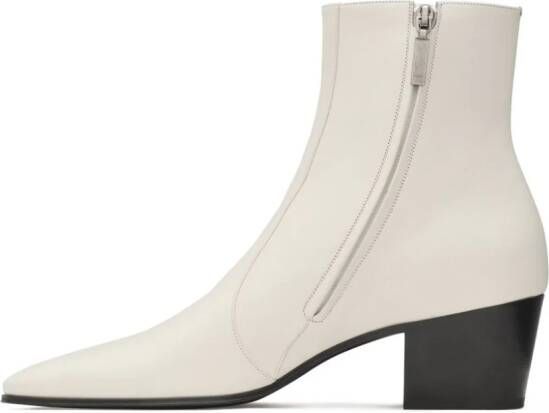 Saint Laurent Vassili 60mm leather ankle boots White