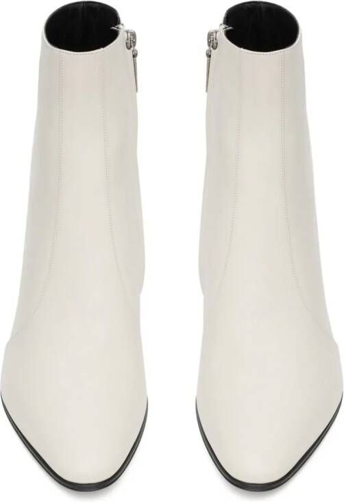 Saint Laurent Vassili 60mm leather ankle boots White
