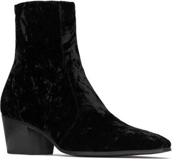 Saint Laurent Vassili 60mm velvet boots Black