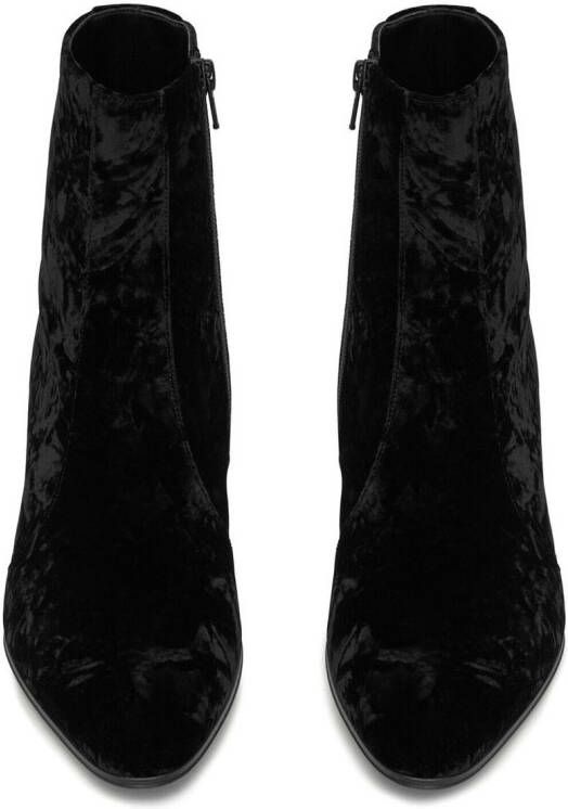 Saint Laurent Vassili 60mm velvet boots Black