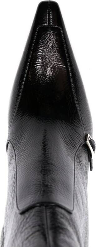 Saint Laurent Vendome glazed leather ankle boots Black