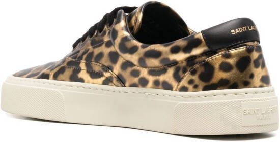 Saint Laurent Venice leopard-print low-top sneakers Gold