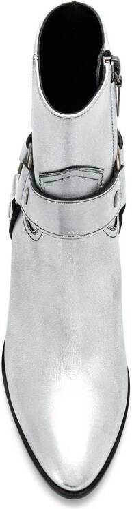 Saint Laurent West Harness boots Silver