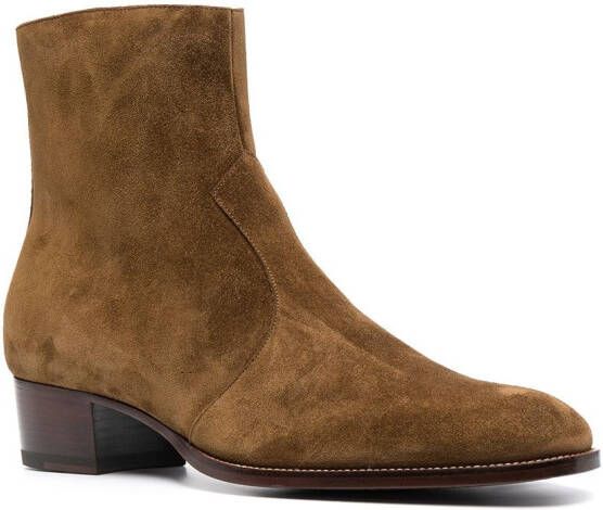 Saint Laurent Wyatt zipped boots Brown