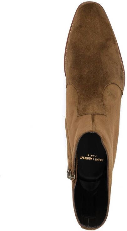 Saint Laurent Wyatt zipped boots Brown