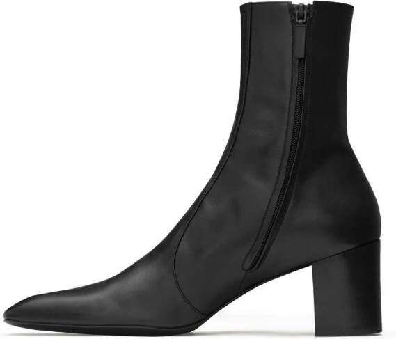 Saint Laurent XIV 70mm leather ankle boots Black
