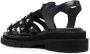 SANDRO Lys studded leather cage sandals Black - Thumbnail 3