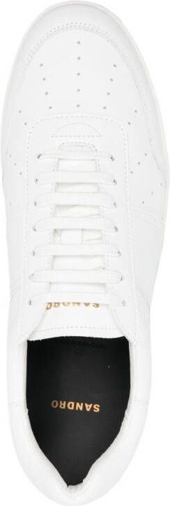 SANDRO Magic leather low-top sneakers White