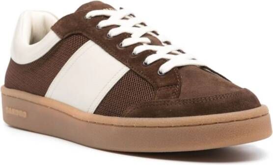 SANDRO mesh-detailed leather sneakers Brown