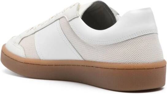 SANDRO mesh-detailed leather sneakers White