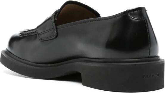 SANDRO penny slot leather loafers Black