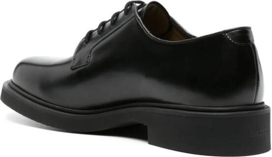 SANDRO square-toe leather derby shoes Black