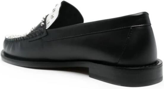 SANDRO two-tone leather loafers Black