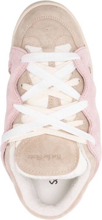 SANTHA panelled lace-up sneakers Neutrals