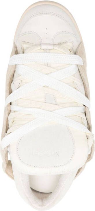 SANTHA panelled padded leather sneakers Neutrals