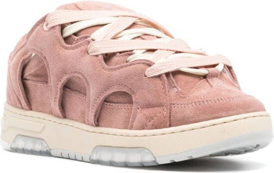 SANTHA panelled padded leather sneakers Pink