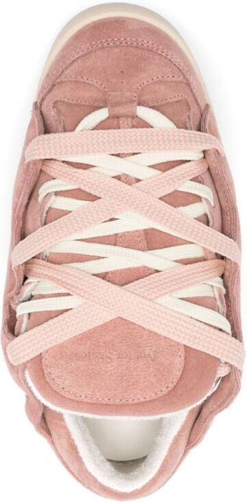 SANTHA panelled padded leather sneakers Pink