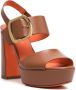 Santoni 105mm block-heel sandals Brown - Thumbnail 2