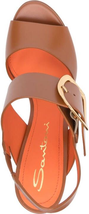 Santoni 105mm block-heel sandals Brown