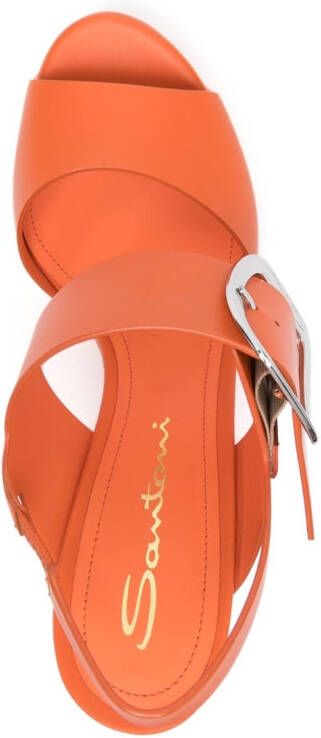 Santoni 105mm block-heel sandals Orange