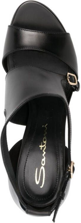 Santoni 105mm leather sandals Black