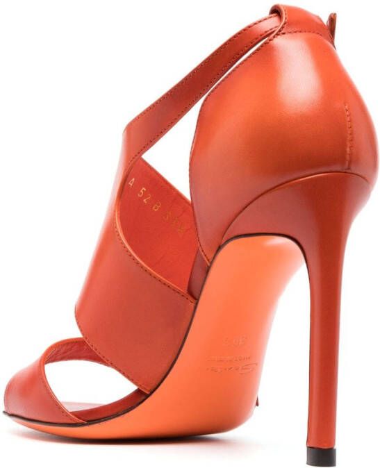 Santoni 105mm leather sandals Orange