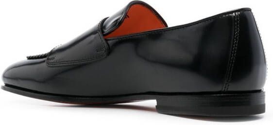Santoni 20mm buckle-fastening leather loafers Black