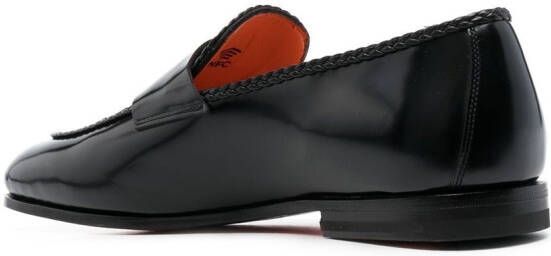 Santoni 20mm slip-on leather loafers Black