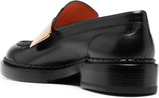 Santoni 35mm metallic-strap loafers Black