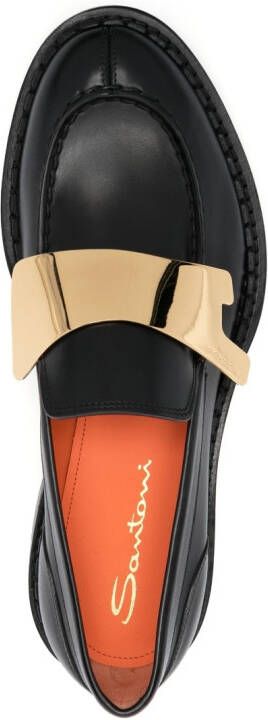 Santoni 35mm metallic-strap loafers Black