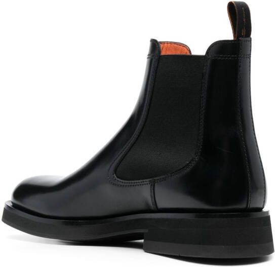 Santoni 35mm polished leather Chelsea boots Black