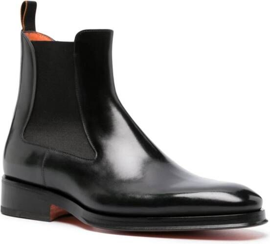 Santoni 40mm leather Chelsea boots Black