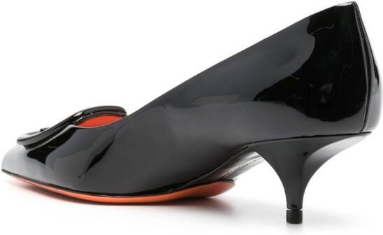 Santoni 48mm pointed-toe patent leather pumps Black