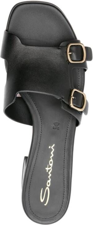 Santoni 50mm leather mules Black