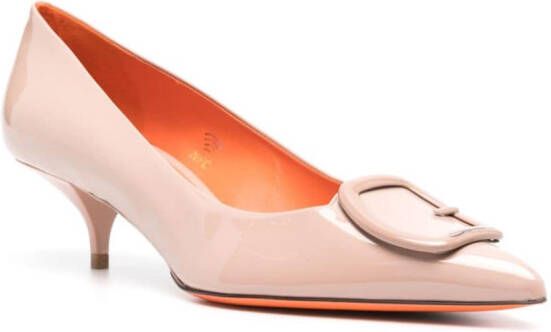 Santoni 50mm pointed-toe patent leather pumps Pink