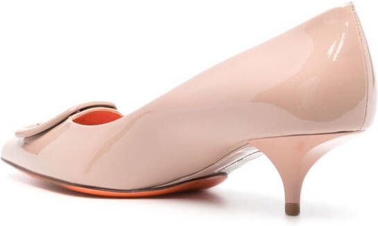 Santoni 50mm pointed-toe patent leather pumps Pink