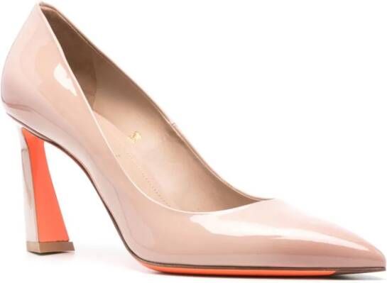 Santoni 85mm patent-leather pumps Pink