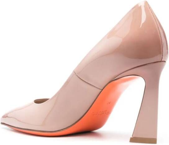 Santoni 85mm patent-leather pumps Pink