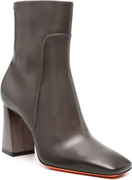 Santoni 90mm leather ankle boots Grey