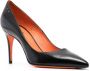 Santoni 95mm heel leather pumps Black - Thumbnail 2