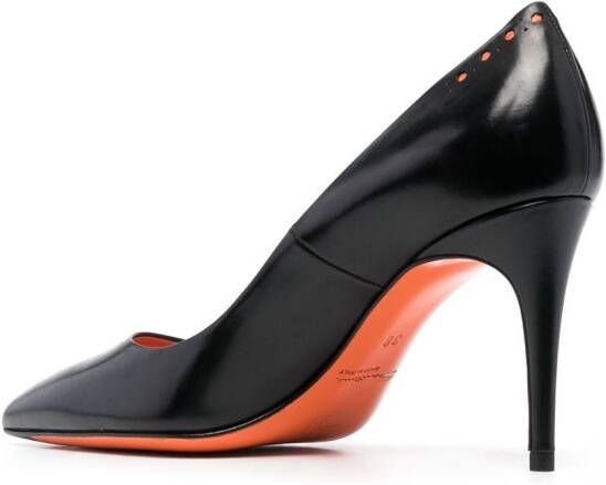 Santoni 95mm heel leather pumps Black