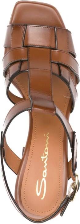 Santoni 95mm leather sandals Brown