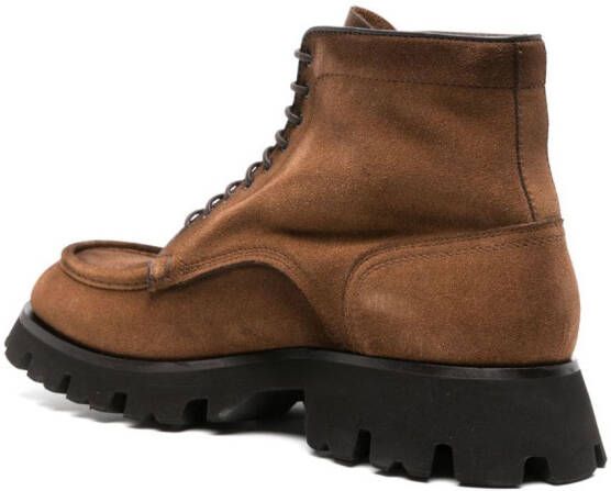 Santoni Alfie suede chunky-sole boots Brown
