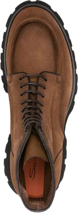 Santoni Alfie suede chunky-sole boots Brown