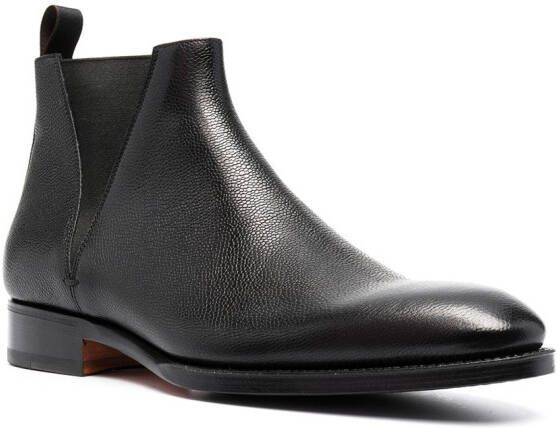 Santoni almond toe ankle boots Black