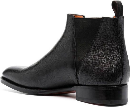 Santoni almond toe ankle boots Black