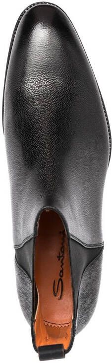 Santoni almond toe ankle boots Black